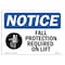 Signmission OSHA Sign, Fall Protection Required On Lift W/, 14in X 10in Rigid Plastic, 14" W, 10" H, Landscape OS-NS-P-1014-L-12454 - alternate 1